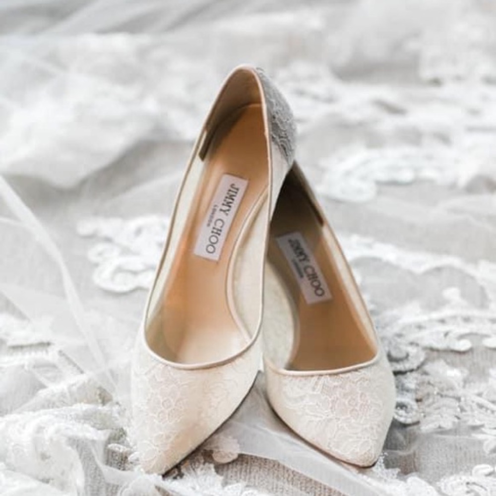 Jimmy Choo Lace Detail Romy Pumps